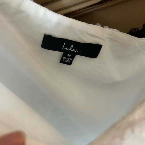 Lulu’s White Textured One Shoulder Dress - Picture 5 of 5